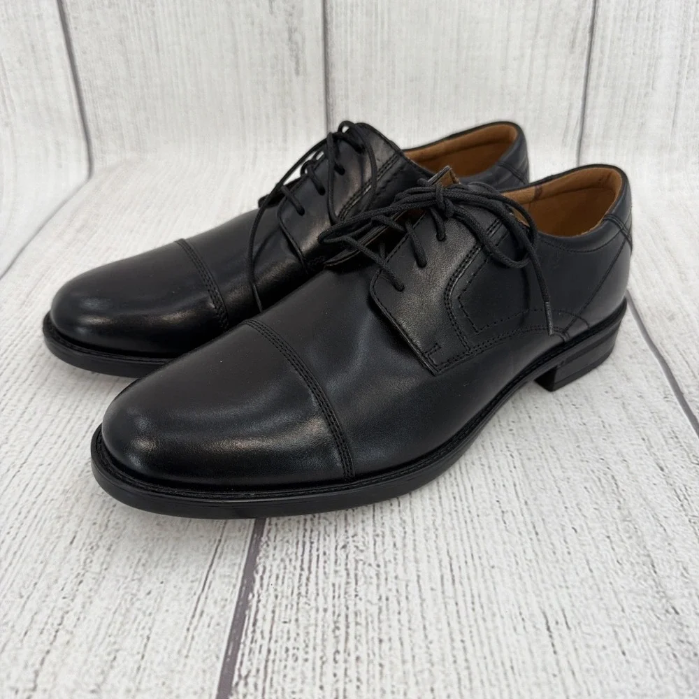 Florsheim Oxfords Mens 8.5 Black Leather Medfield Cap Toe Dress Shoes Career